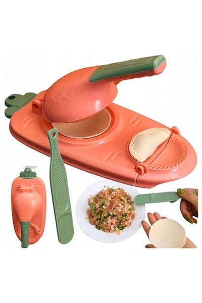 Optim Solution 2-in-1 Dumpling Molder and Sealer Manual Press, Red