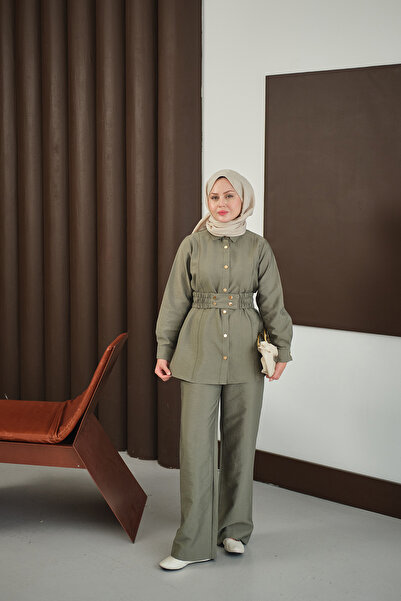 LOCCO Set cu detaliu curea pentru femei, verde