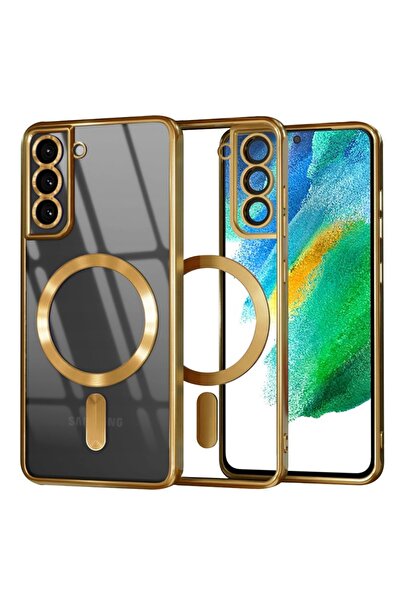 SKYDDAR INNOVATION Θήκη για Samsung Galaxy S21 FE 5G, Πολυτελής Ασπίδα Magsafe, Προστασία, Σετ Αυτοκόλλητων, Χρυσή