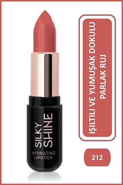 Golden Rose Silky Shine Hydrating Lipstick No:212 - Seramid ve Jojoba Yağlı N...