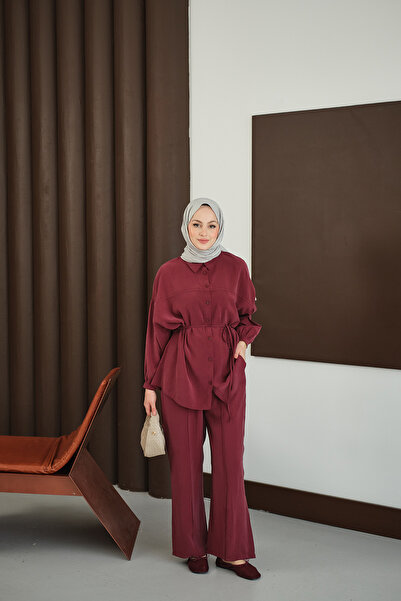 LOCCO Γυναικείο Σετ Διπλό Σετ Μέσης Μπορντό