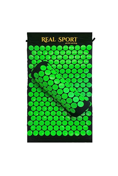 Optim Solution Acupressure Mat with Pillow, Stimulates Circulation with Spikes, Relaxes Muscles - Green
