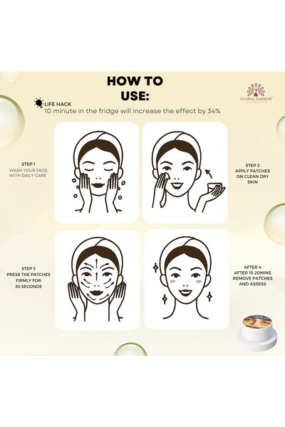 global fashion Pomegranate Under Eye Patches 30 Pairs – Hydrating, Anti-Aging, Reduces Dark Circles & Puffiness