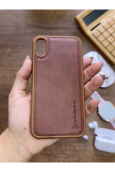 MTL iPhone XS Max Compatible Premium Leather Textured Impact Resistant Nasal Silicone Case