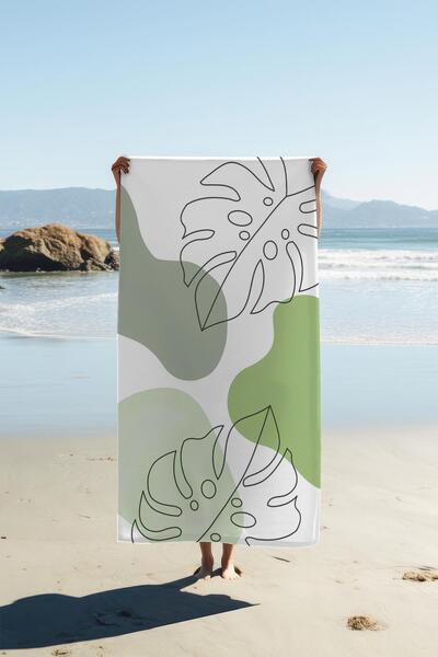 Dolce Mariee Digital Printing Beach Sea Towel Leaf Patterned Peshtamal Hvl0184