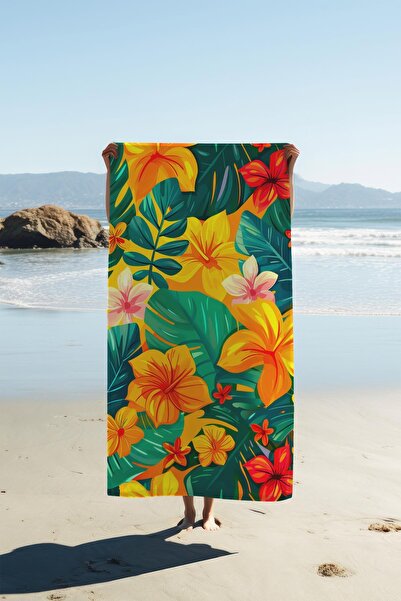 Dolce Mariee Digital Printing Beach Sea Towel Floral Patterned Peshtemal Hvl0179