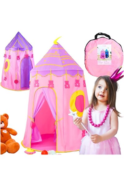 Optim Solution Princess Castle Play Tent for Children, 115 x 155 cm, Indoor/Outdoor, Pink