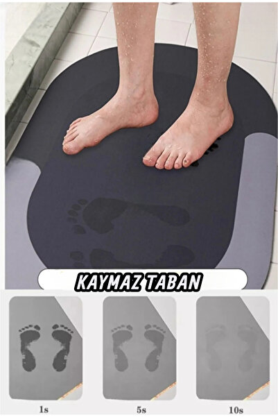 Manosta 40x60 см Овальний килимок для ванної кімнати. Суперпоглинаючий, багатофункціональний, стильний дизайн, нековзне дно, швидко висихає.