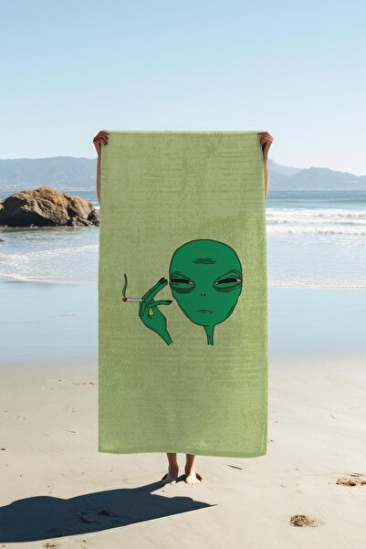 Dolce Mariee Digital Printing Beach Sea Towel Alien Patterned Peshtamal Hvl0198