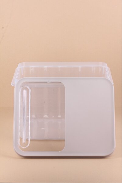 Poomy 2'li Set 16 Lt Büyük Boy Sürgülü Kapaklı Erzak ve Bakliyat Saklama Kabı Un Deterjan Kutusu