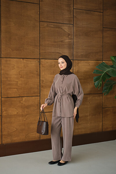 LOCCO Γυναικείο Σετ Μικρού Μεγέθους με Κορδόνια στην Μέση, Διπλό Σετ Βιζόν