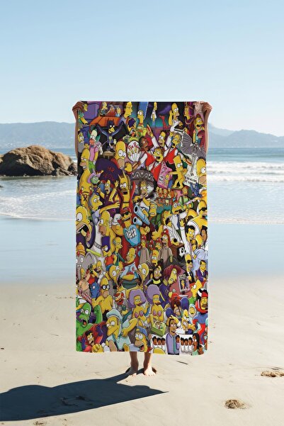 Dolce Mariee Prosop de plajă cu imprimare digitală, model Simpsons, HVL0023