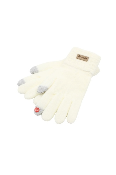 Antonio Women's gloves, Antonio, with touch function, white color, one size