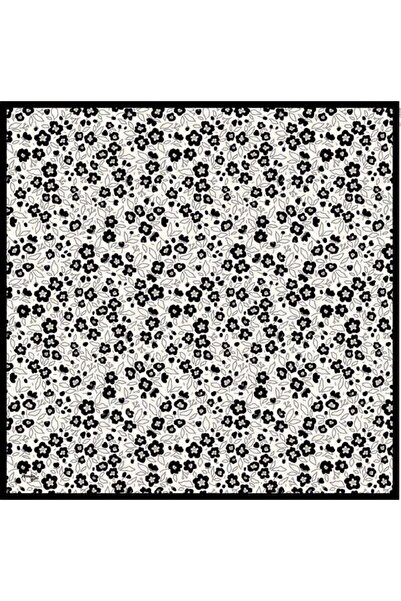 Armine Eșarfă sport albă neagră din twill - 9017-22