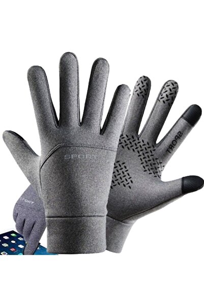 Optim Solution Winter gloves, Optim Solution, waterproof, touchscreen, grey, size XL