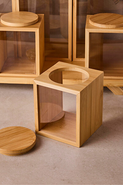 Perotti Bamboo Serica Ergonomic Bamboo 7-Piece Spice Rack Set with Stand