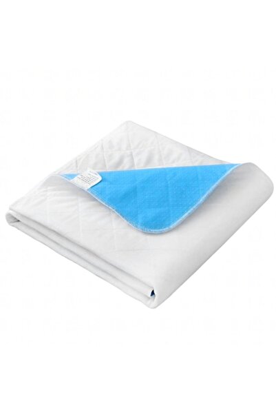 Optim Solution Reusable Waterproof Protector for Bed, Armchair, Stroller, White/Blue, 61x46 cm, Cotton and Rayon