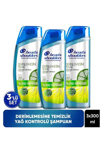 Head & Shoulders Derinlemesine Temiz Yağlanma Kontrolü Limon 300 Ml x 3 Adet