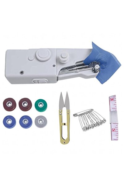Optim Solution Mini Portable Sewing Machine, White, 21 x 7 x 3 cm, with Accessories