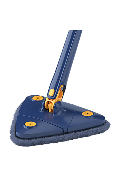 SDEPOT S DEPOT® 360° Rotating Triangular Mop, with Wringing Mode, + 5 Microfiber Cloths, Blue