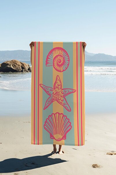 Dolce Mariee Digital Printing Beach Sea Towel Seashell Starfish Patterned Pes...