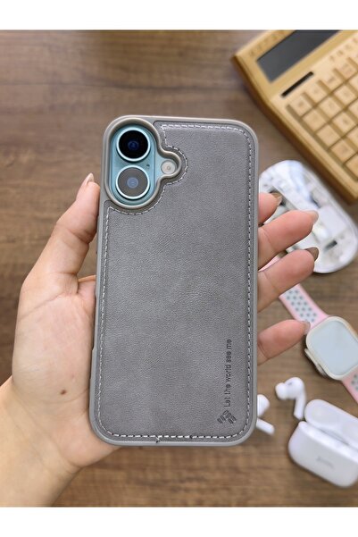 MTL iPhone 16 Compatible Premium Leather Textured Shock-Resistant Nasal Silicone Case
