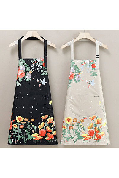 PriStyle Waterproof, adjustable kitchen apron with elegant floral design and practical pocket, PriStyle®