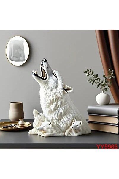 YY5965 Kurt Başlı Biblo Mum Silikon Kalıp