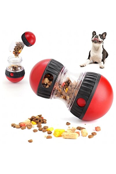 Optim Solution Interactive Toy for Dogs/Cats, Food Dispenser, Durable ABS, Slow-Feed, 155 x 87 x 87 mm, Red