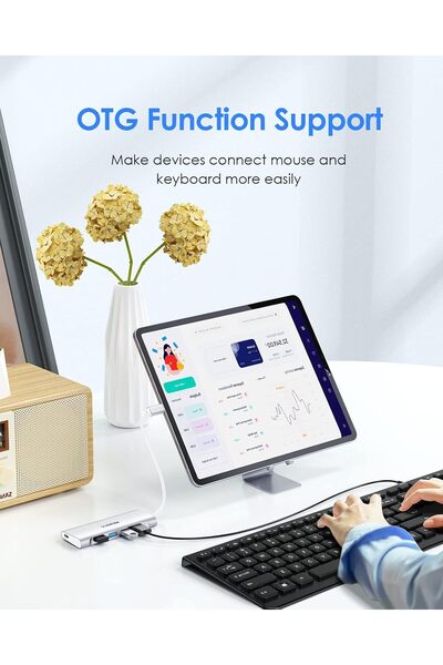 LENTION USB C Hub with 4 USB 3.0 Ports (CB-C31, Silver)