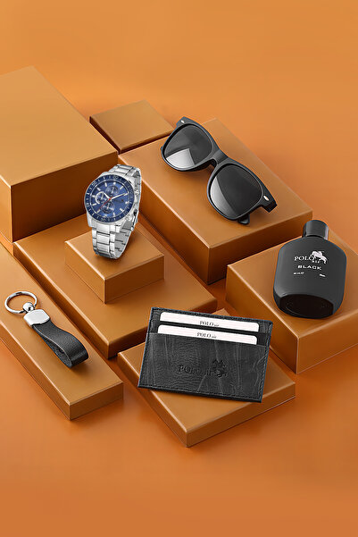Polo Air Erkek Kol Saati Parfüm Gözlük Kartlık Anahtarlık Hediyelik Kutusunda...