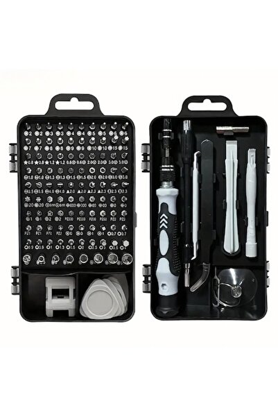 Optim Solution 115-in-1 Precision Screwdriver Set for Small Electronics, Magnetic Tips, Durable Steel, Black