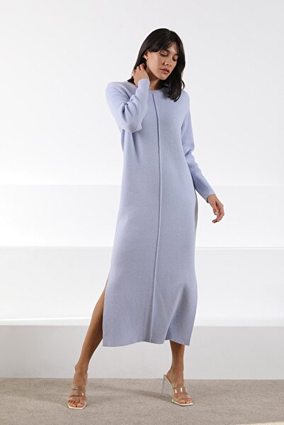 Ferraro Rochie de tricotat pentru femei Lila Yandan cu fantă Midi Size guler ...