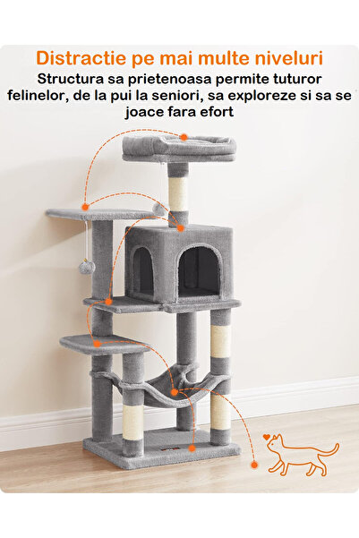Smart Vibe KATO InfinityPaws Multi Level Cat Set, Soft Hammock, XXL Observation Platform, Light