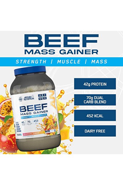 applied nutrition Beef Mass Gainer, Tropical Vibes, 3 Kg, 42 g Beef Protein