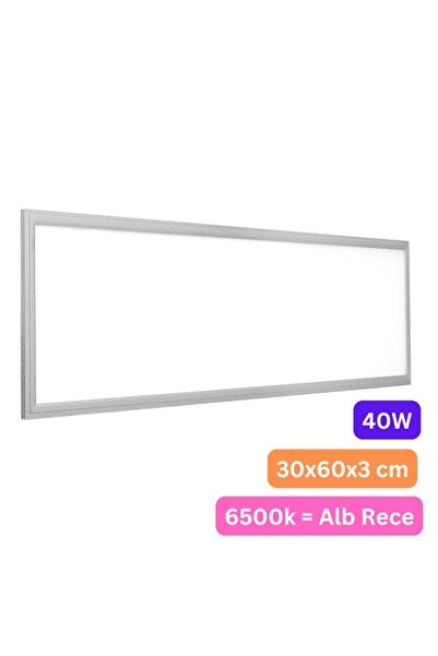 LEDIGANT LED Panel 30x60 cm, 40W, Cold Light 6500K, Model, Silver Frame, Ideal for False Ceiling
