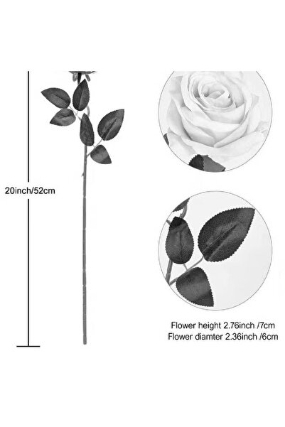 NKX 12 Piece Rose Silk Artificial Flower White