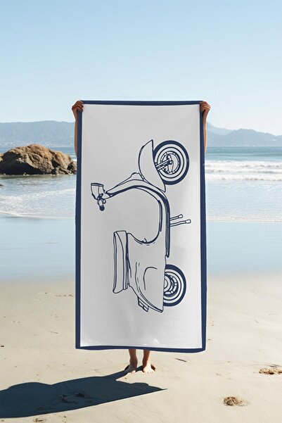 Dolce Mariee Digital Printing Beach Sea Towel Scooter Patterned Peshtamal Hvl...