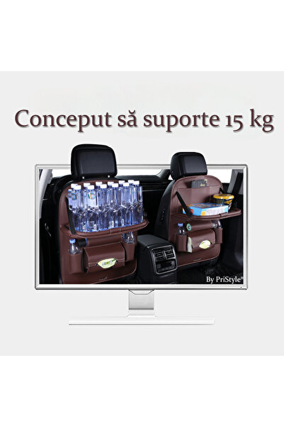 PriStyle Multifunctional Car Seat Back Organizer, Premium Eco-Leather, PriStyle®