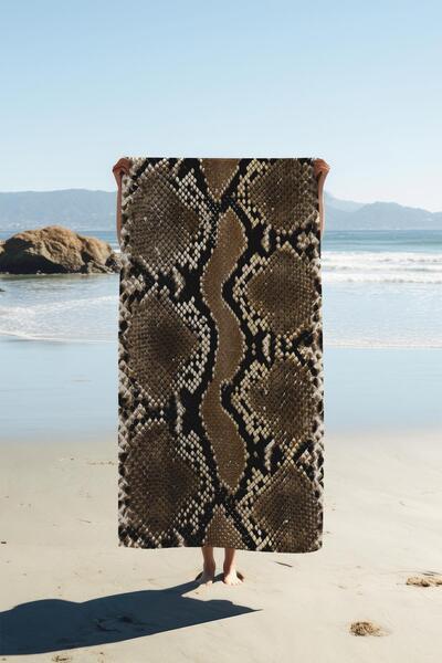 Dolce Mariee Digital Printing Beach Sea Towel Snake Skin Patterned Peshtemal ...