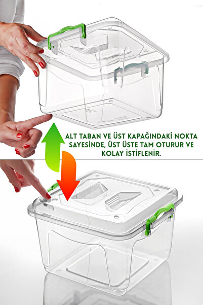 Nandy Home 2'li Set Kilit Kapaklı Elite Line Tablet, Deterjan Saklama Kutusu - Çok Amaçlı Saklama Kabı - 10Lt.