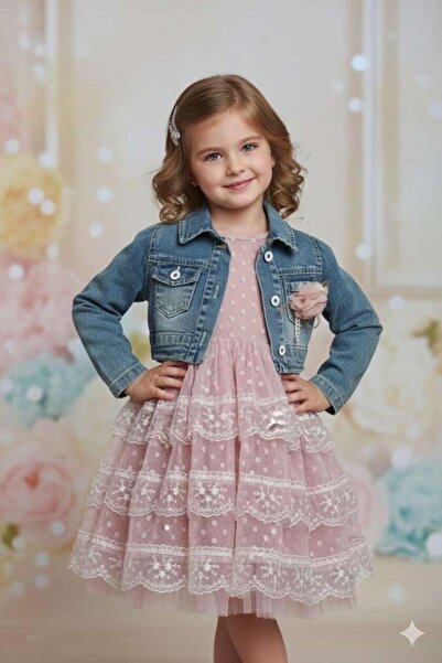 ECELER Bolero Kot Ceketli Kız Çocuk elbise