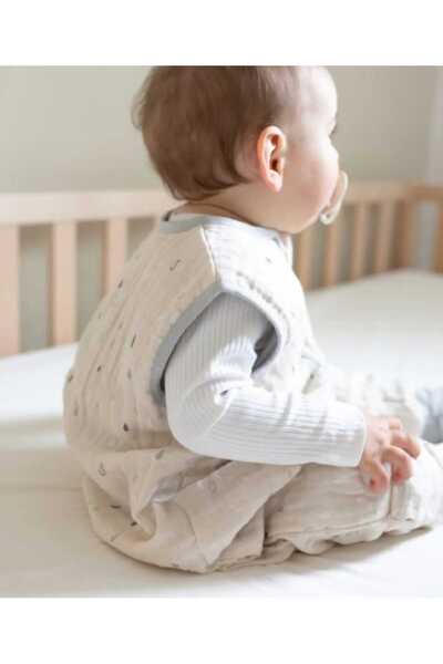 PAMUK HANIM Muslin 2.5 Tog Winter, Spring Footed Booties Baby Girl-Boy Sleeveless Zipper Sleeping Bag/