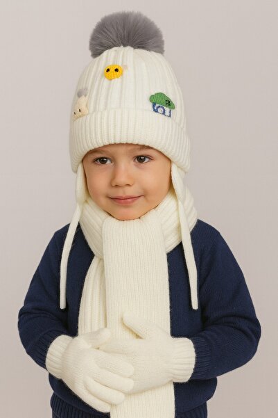 gigigiyim 3-Piece Children's Beanie Set with Figured Appliques