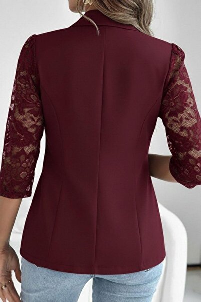 Mossta Δαντελένιο μπουφάν Atlas με τριώντα τέταρτα μανίκια - Βουργουνδία