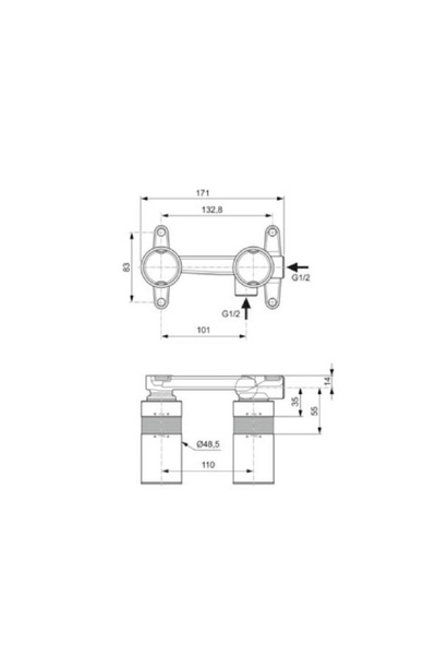 İdeal Standard LA DOLCE VİTA ANKASTRE LAVABO BATARYASI-CHROME KIT+A1313NU İÇ SETİ DAHİL