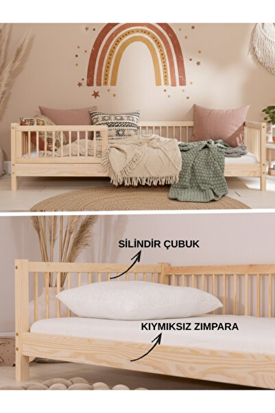 Home AHŞAP MONTESSORİ ÇOCUK KARYOLASI SİLİNDİRLİ MODERN TASARIM
