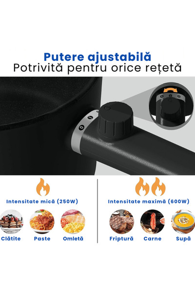 OferteTop Electric Pot for Frying, Boiling and Steaming, Stoveless (1.5 Liters)