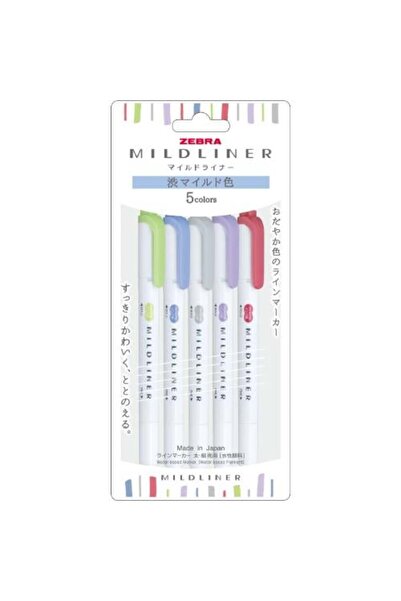 Zebra Mildliner Çift Taraflı Fırça Uçlu Işaretleme Kalemi 5li Set 5C-NC-N SET