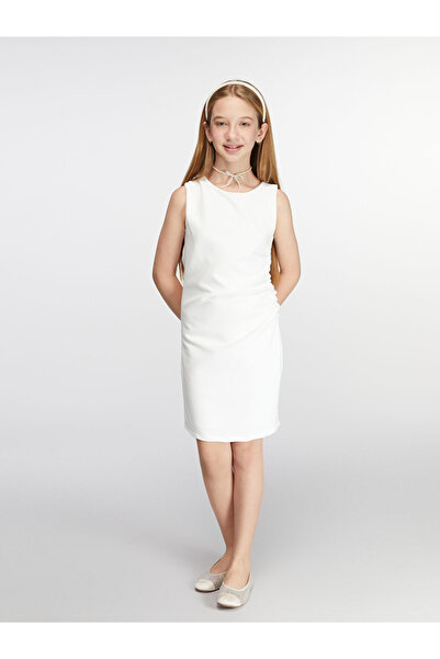 LC Waikiki Kids Ecru Gathered Girls' Evening Dress